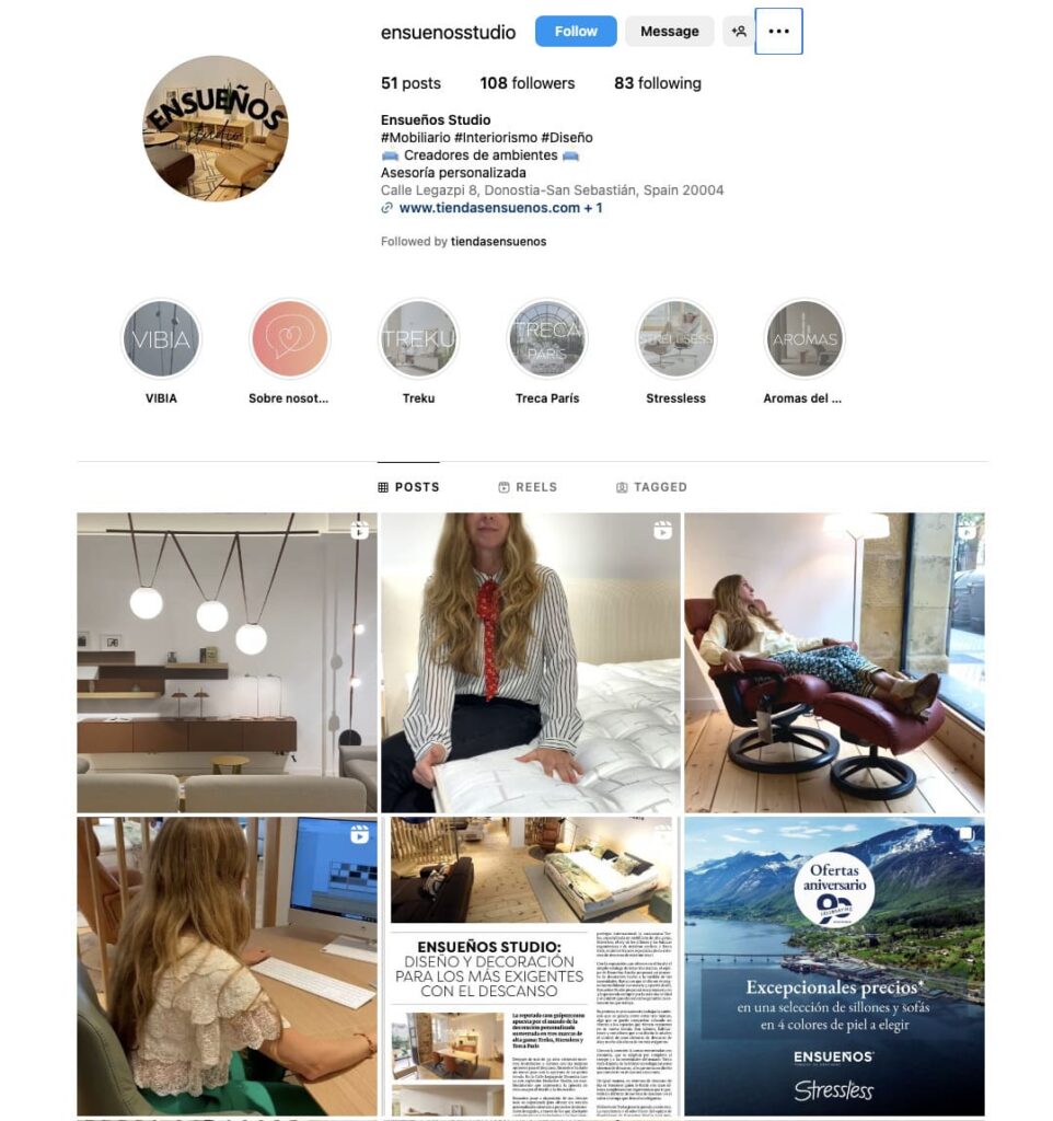 Cuenta de Instagram de Ensueños Studio